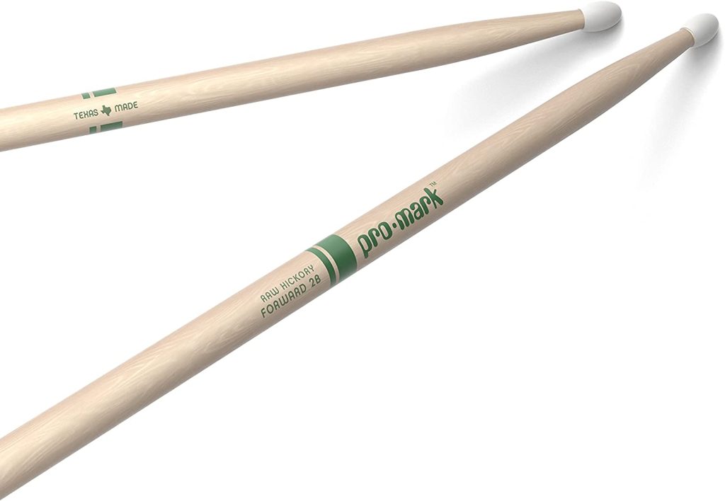 ProMark Classic Forward 2B Raw Hickory Drumsticks, Oval Nylon Tip, One Pair