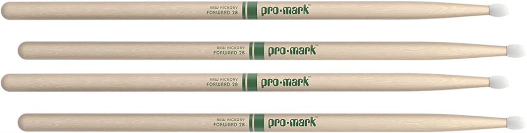2 PACK ProMark Classic Forward 2B Raw Hickory Drumsticks, Oval Nylon Tip