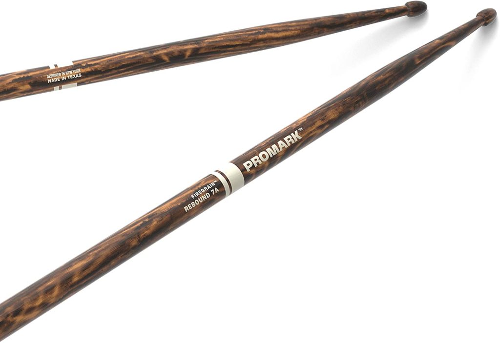 ProMark Rebound 7A FireGrain Hickory Drumsticks, Acorn Wood Tip, One Pair