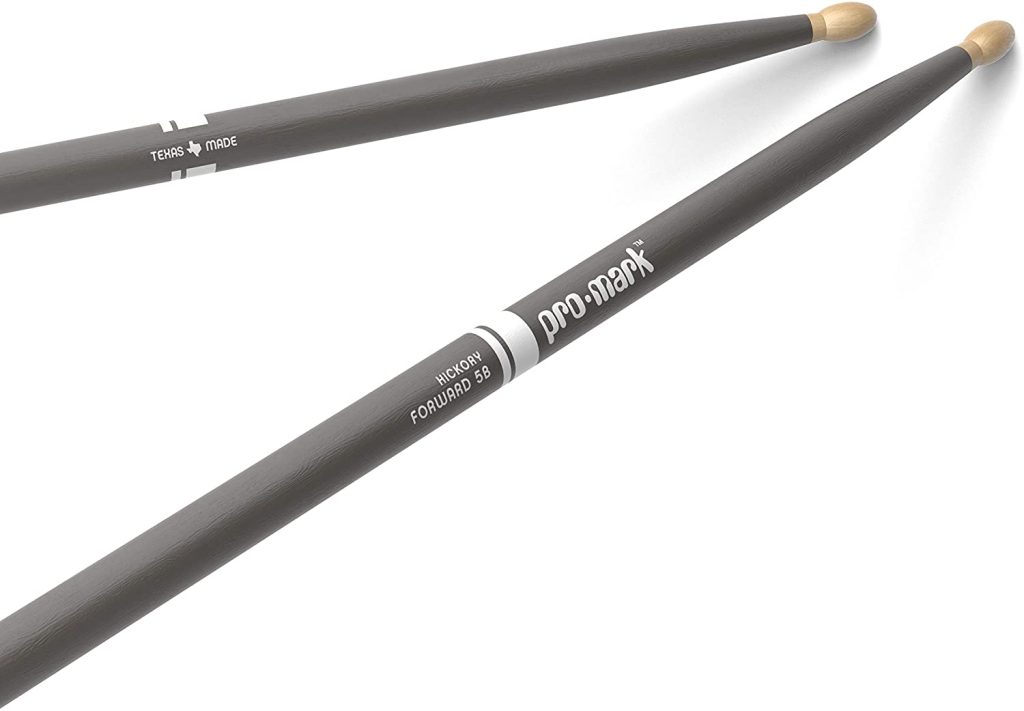 ProMark Classic Forward 5B Painted Gray Hickory Drumsticks, Oval Wood Tip, One Pair