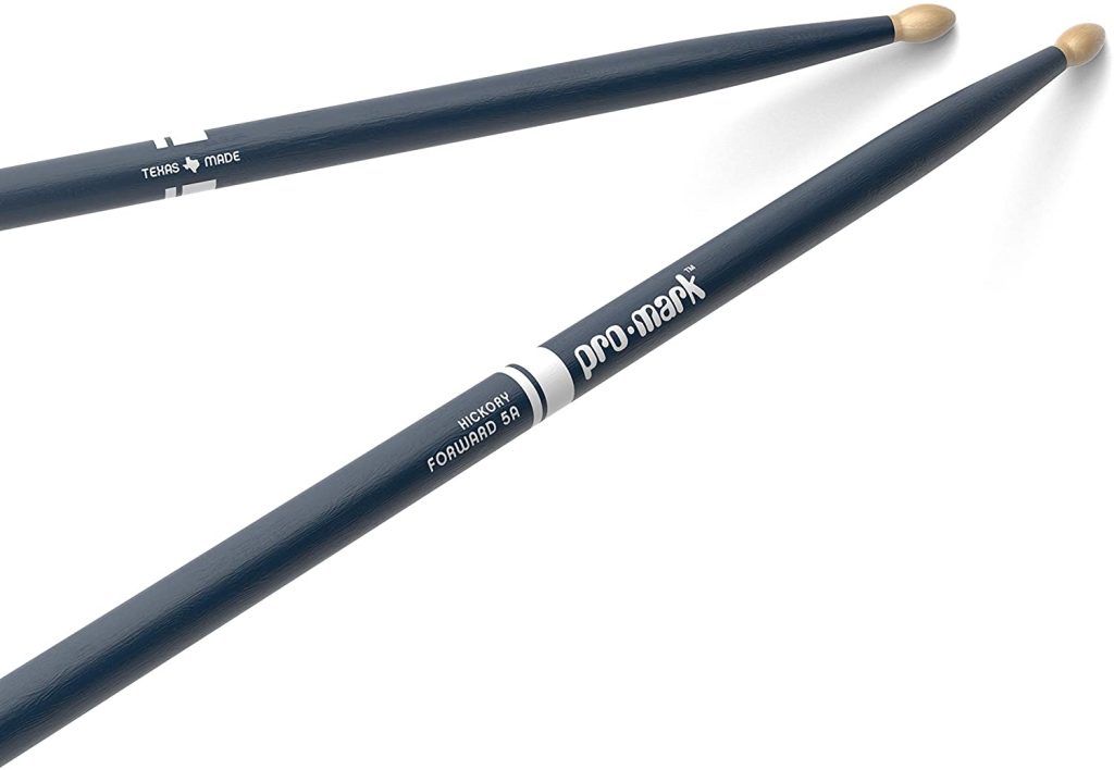 ProMark Classic Forward 5A Painted Blue Hickory Drumsticks, Oval Wood Tip, One Pair