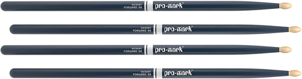 2 PACK ProMark Classic Forward 5A Painted Blue Hickory Drumsticks, Oval Wood Tip