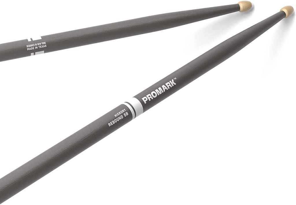 ProMark Rebound 5B Painted Gray Hickory Drumsticks, Acorn Wood Tip, One Pair