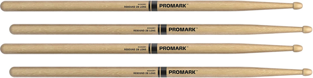 2 PACK ProMark Rebound 2B Long Hickory Drumsticks, Acorn Wood Tip