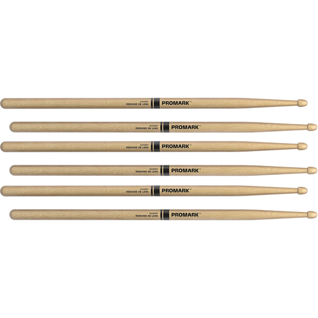 3 PACK ProMark Rebound 2B Long Hickory Drumsticks, Acorn Wood Tip