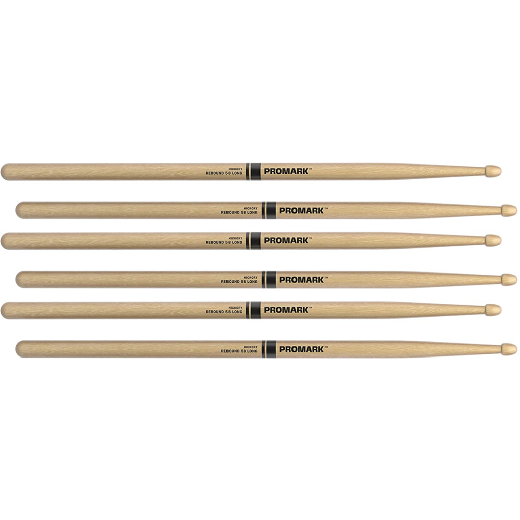 3 PACK ProMark Rebound 5B Long Hickory Drumsticks, Acorn Wood Tip