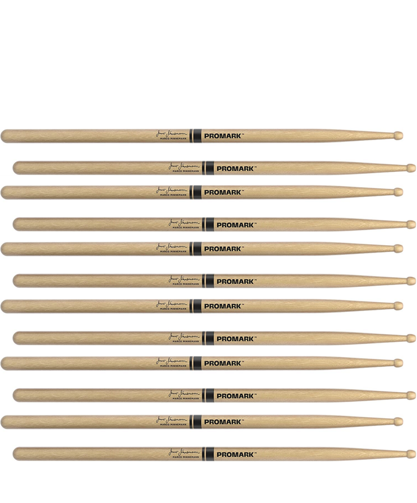 6 PACK ProMark Marco Minnemann Signature Drumsticks, Hickory Wood Tip