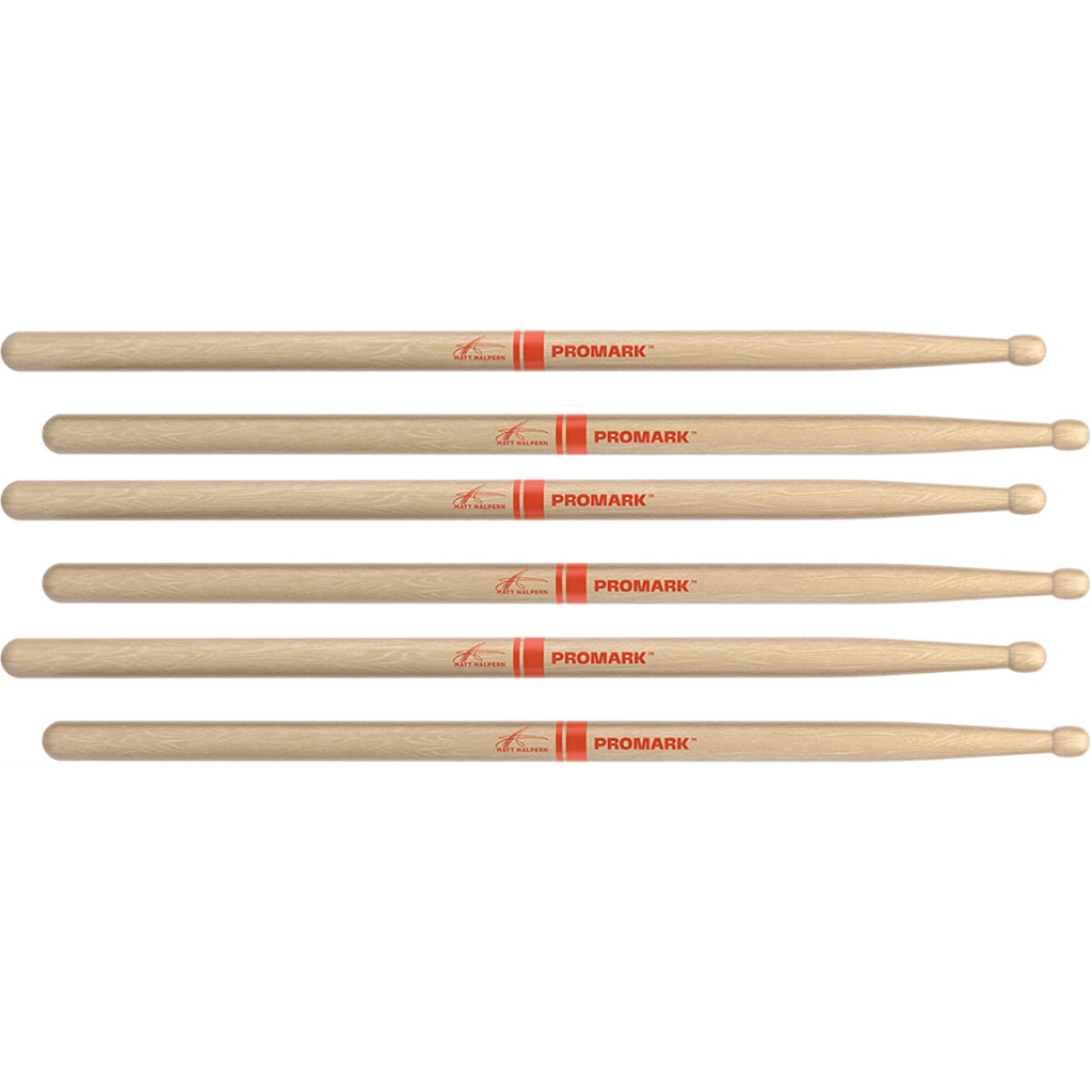 3 PACK ProMark Matt Halpern Signature Drumsticks American Hickory Wood Tip