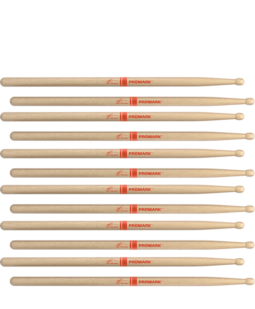 6 PACK ProMark Matt Halpern Signature Drumsticks American Hickory Wood Tip
