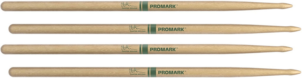 2 PACK ProMark Carter McLean Hickory Drumsticks, Wood Tip