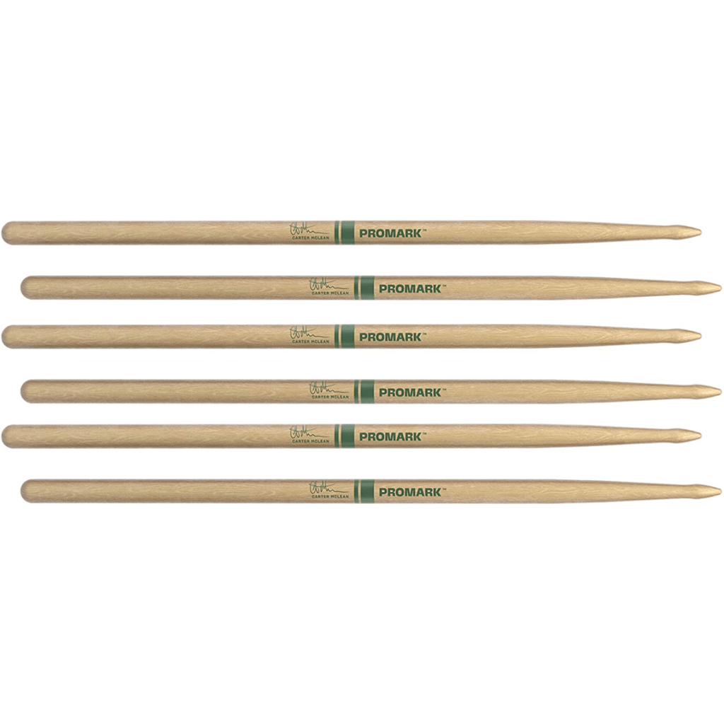 3 PACK ProMark Carter McLean Hickory Drumsticks, Wood Tip