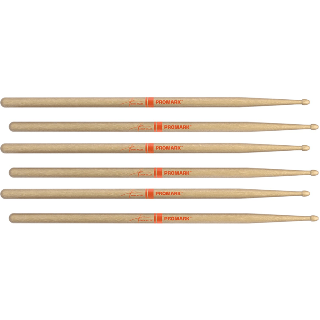 3 PACK ProMark Anika Nilles Hickory Drumsticks, Wood Tip