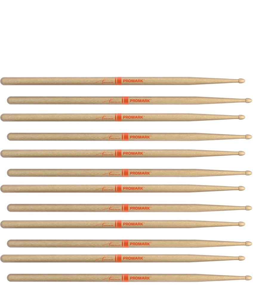 6 PACK ProMark Anika Nilles Hickory Drumsticks, Wood Tip