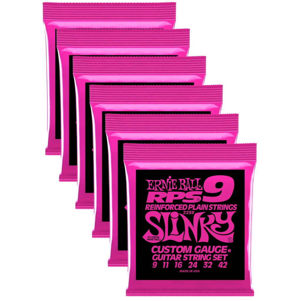 6 PACK Ernie Ball RPS Super Slinky Electric Guitar Strings, Made in USA