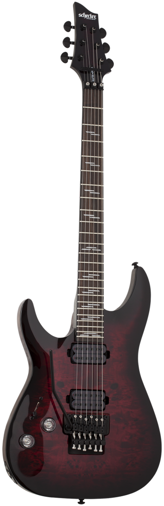 Schecter Omen Elite-6 FR Left-handed Electric Guitar - Black Cherry Burst