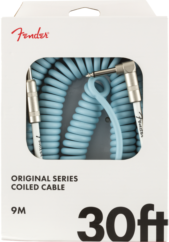 Fender 0990823006 Original Series Straight to Right Angle Coil Cable - 30 foot Daphne Blue