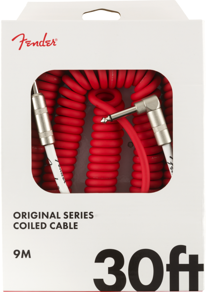 Fender 0990823005 Original Series Straight to Right Angle Coil Cable - 30 foot Fiesta Red