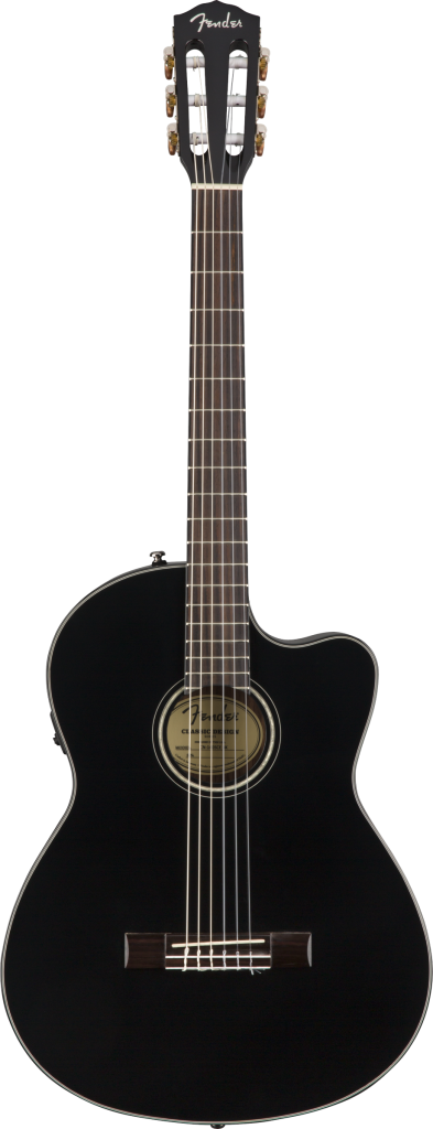 Fender CN-140SCE Nylon - Walnut Fingerboard - Black - with Case