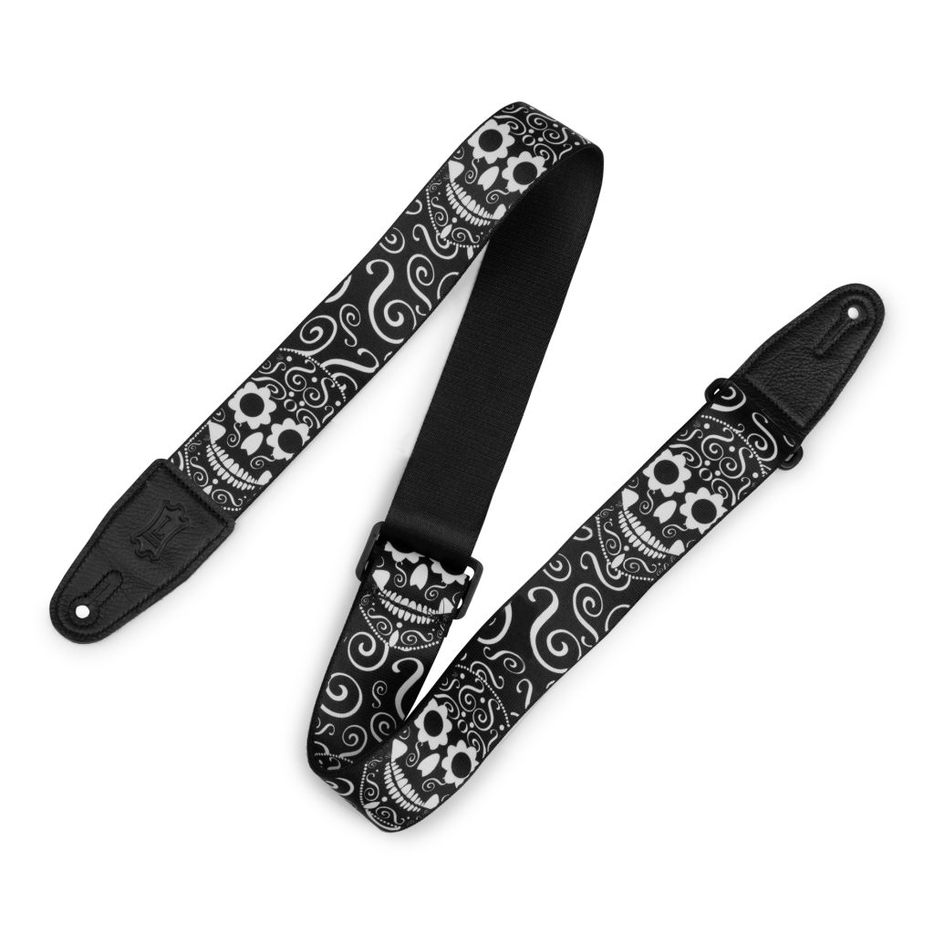 Levy's MP2CAL Calaca 2-inch Polyester Guitar Strap - Skull